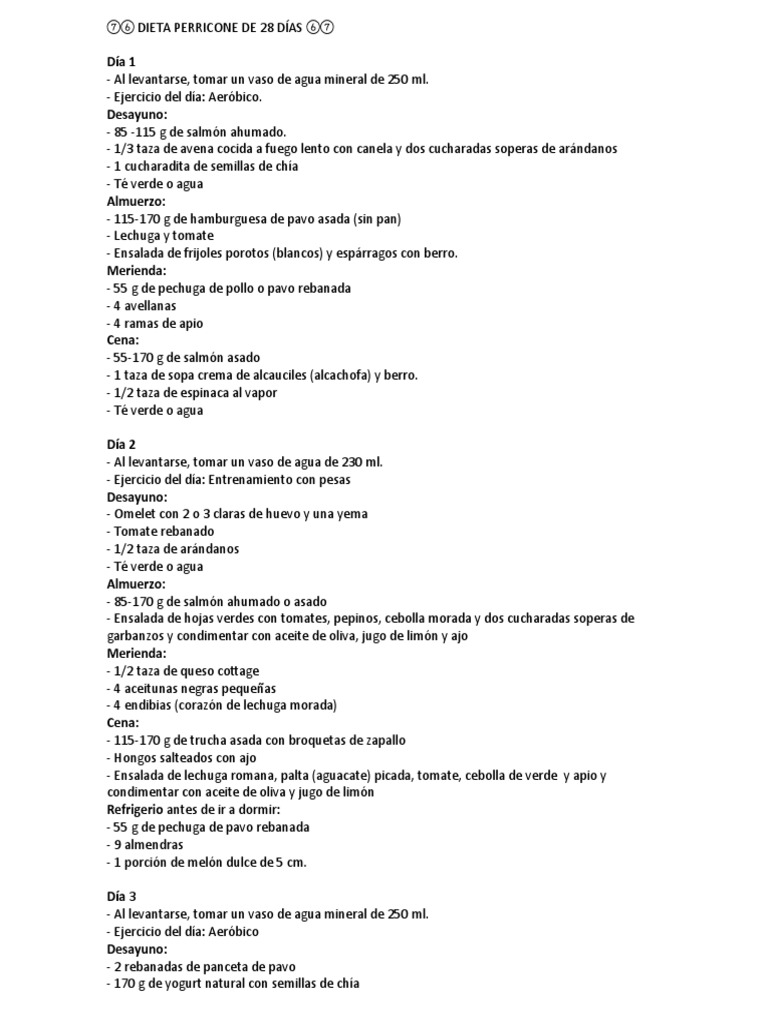 Dieta Perricone 28 Dias PDF ensalada Almuerzo
