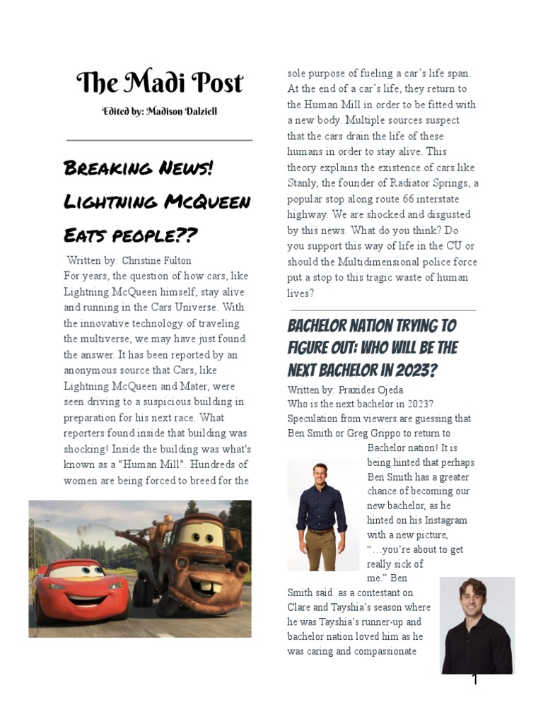 Celebrity Gossip Newspaper | PDF