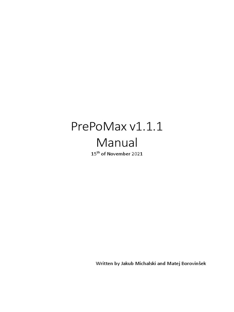 PrePoMax User Manual v1.1.1 | PDF | Friction | Mechanics