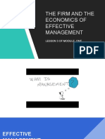 The Economics of Effective Management