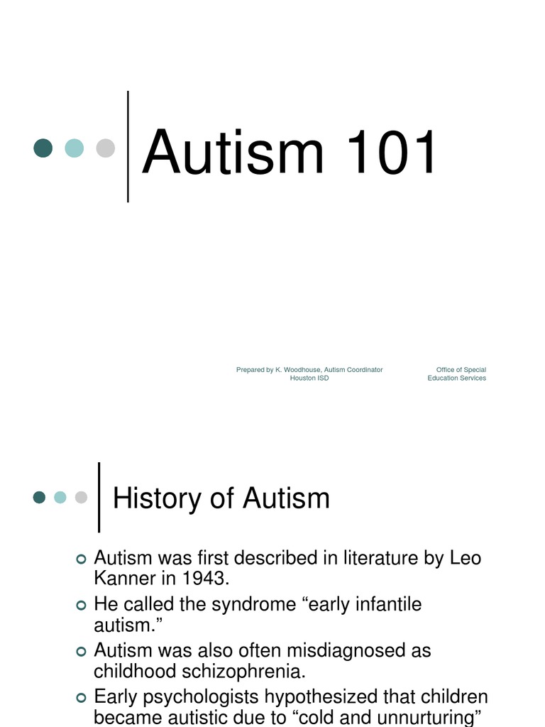 Autism 101: Office of Special Education Services Prepared by K ...