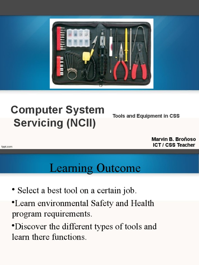 Computer System Servicing (NCII) Tools and Equipment in CSS PDF