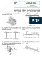 Lista de exercícios de resistência dos materiais