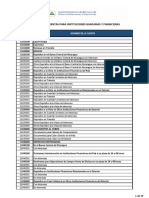 Catálogo de Cuentas para Instituciones B Y F