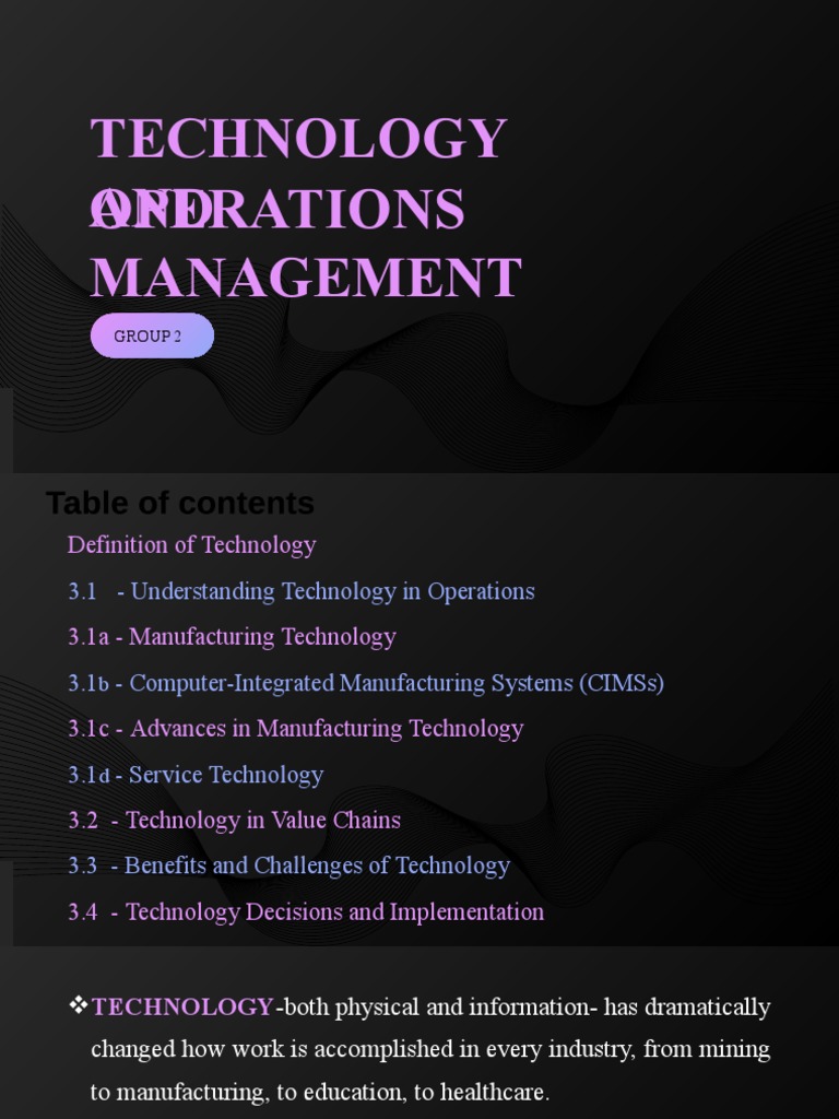 Technology in Operations Management | PDF | Customer Relationship ...