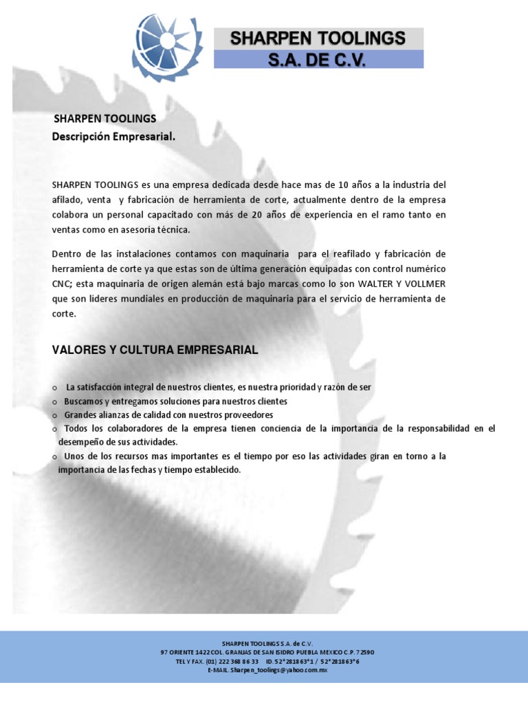 Carta de Presentacion Sharpen PDF