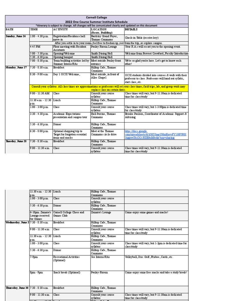 A Week of Learning and Exploration The 2022 One Course Summer