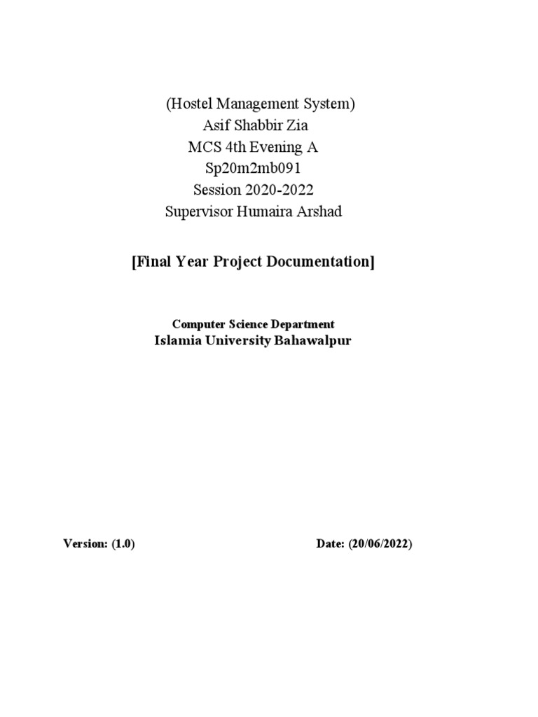 Hostel Management System | PDF | Software Testing | Databases