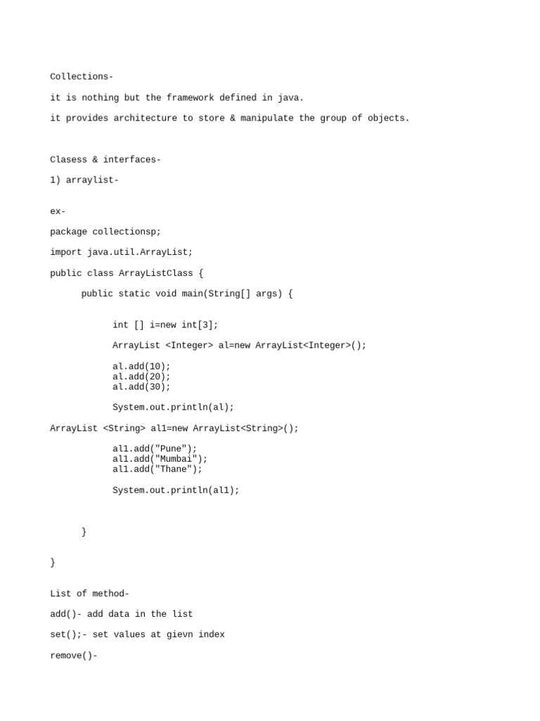 Collections | PDF | Java (Programming Language) | Information ...