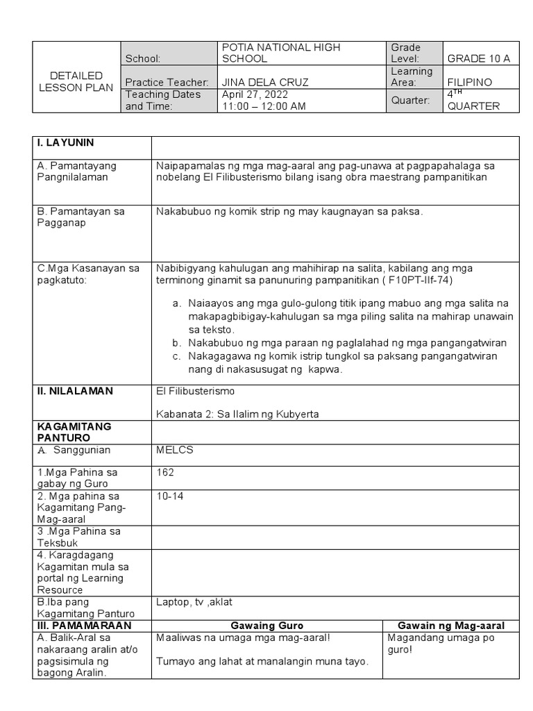 DETAILED LESSON PLAN 10 Final Printed PDF