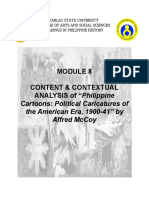 Module 8 SS1C (CONTENT & CONTEXTUAL ANALYSIS of "Philippine Cartoons Political Caricatures of The American Era, 1900-41 by Alfred McCoy)