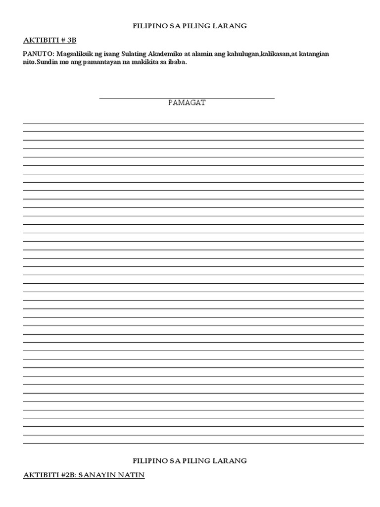 Filipino Sa Piling Larang | PDF