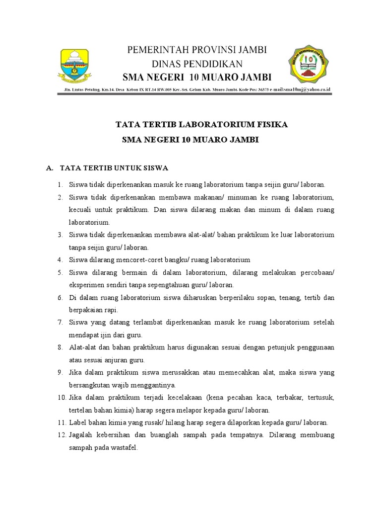Tata Tertib Laboratorium Fisika PDF