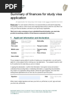 IRL Study Visa Financial Summary 2022