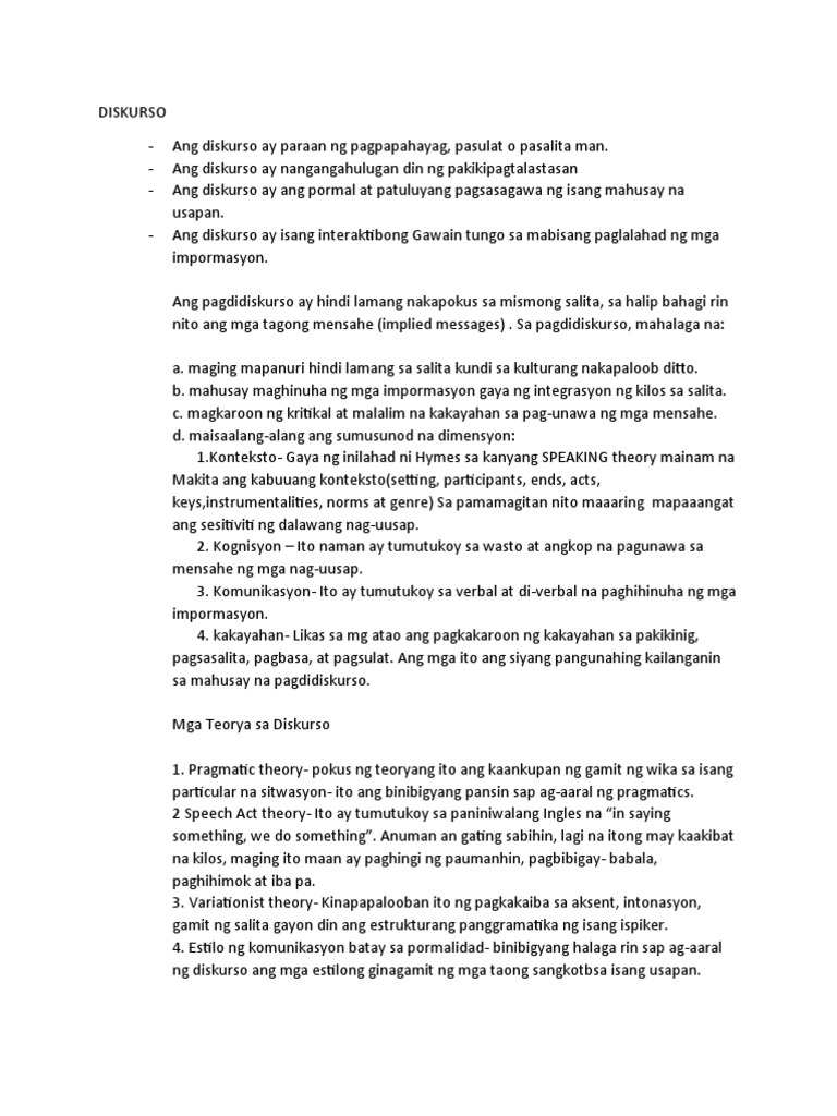Midterm Modyul 3 Fil 1 Diskurso | PDF
