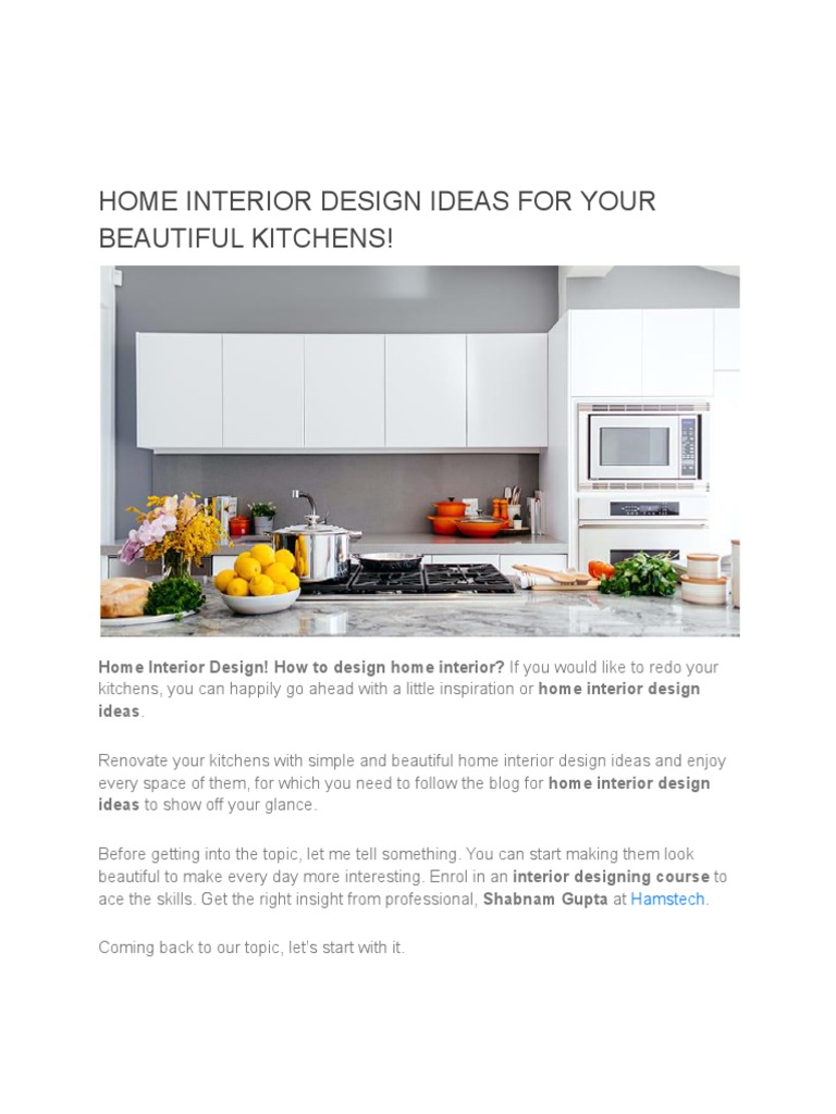 Home Interior Design Ideas For Your Beautiful Kitchens | PDF ...