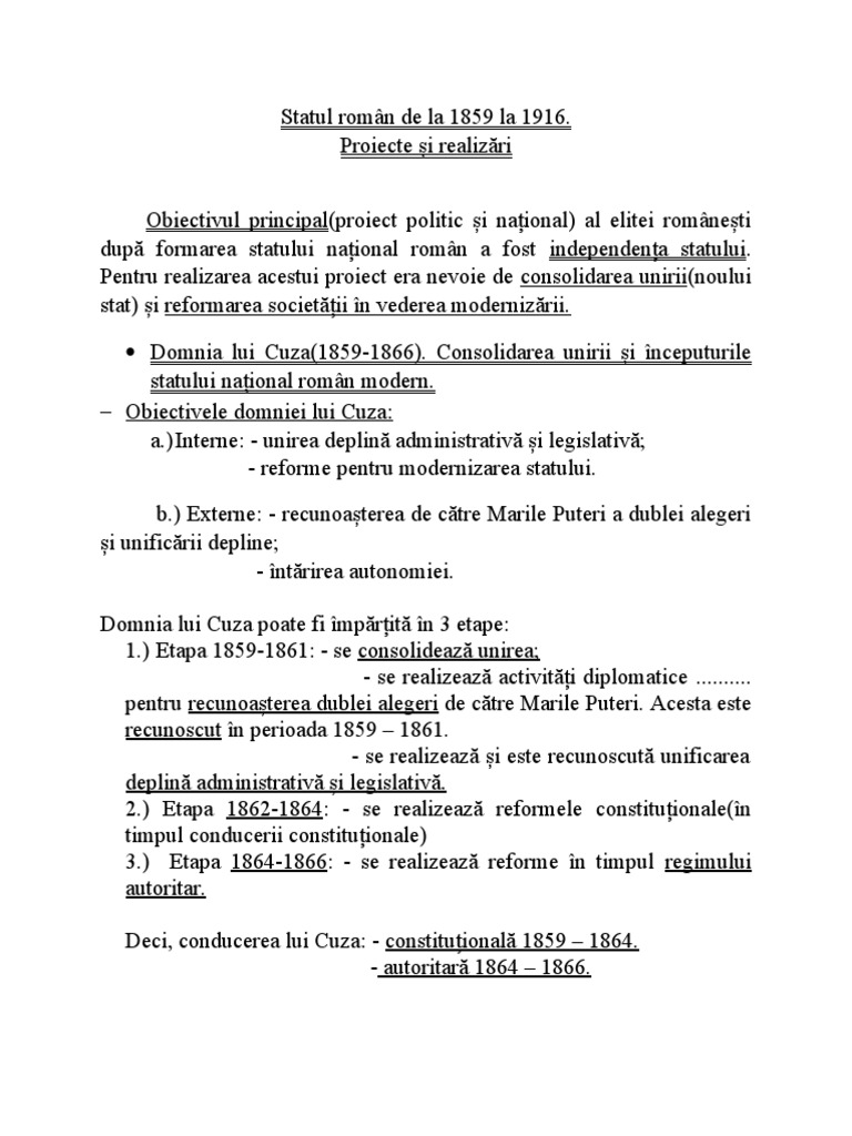 Statul Român Modern B | PDF