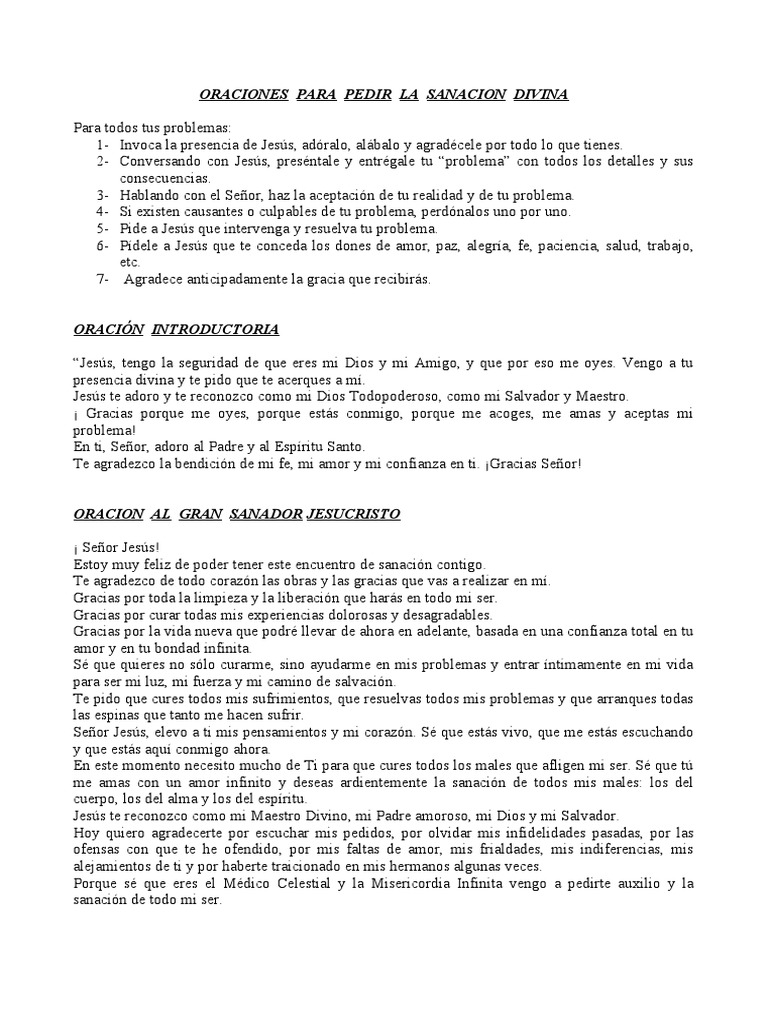 Oraciones para la Sanación Divina | PDF | María, madre de Jesús | Oración