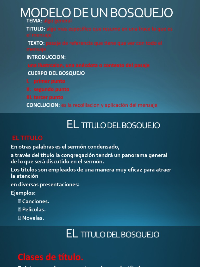 Ejemplo de Bosquejo para Sermones | PDF | Pensamiento