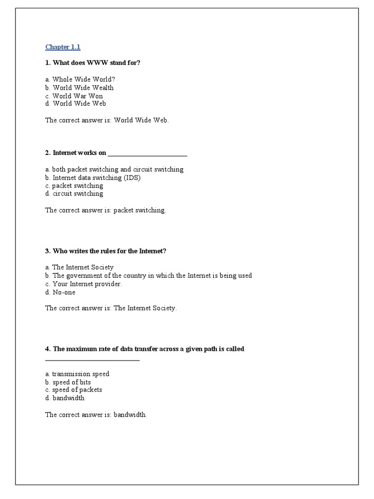 What Does WWW Stand For? Download Free PDF Computer Network