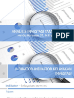 Analisis Investasi Tambang - Indikator Kelayakan Investasi
