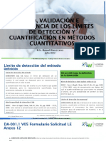 USO, VALIDACIÓN E IMPORTANCIA DE LOS LDM y LCM en métodos cuantitativos - Manuel Blanco -Presentación