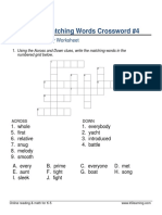 2nd Grade Synonyms Crossword 4
