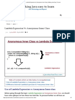 Lambda Expression Vs Anonymous Inner Class