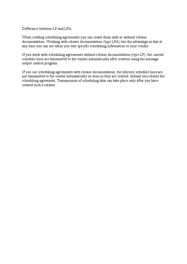 Difference Between Lp And Lpa Scheduling Agreements – OXDQH