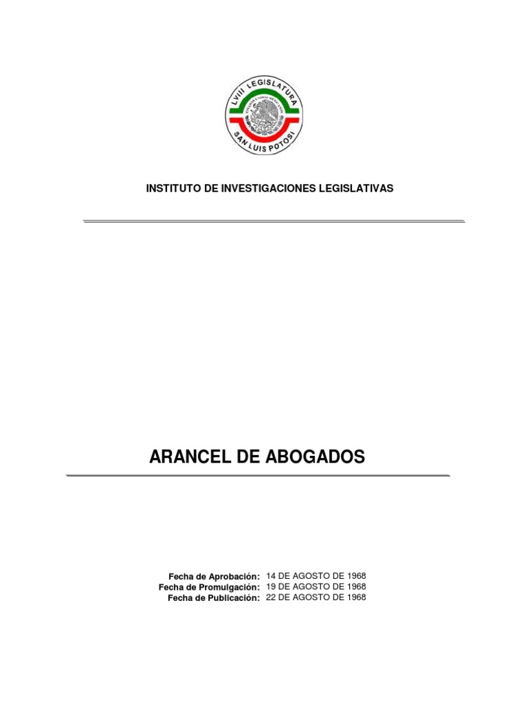 Arancel de Abogados Slpo 1968 | Descargar gratis PDF | Demanda judicial ...