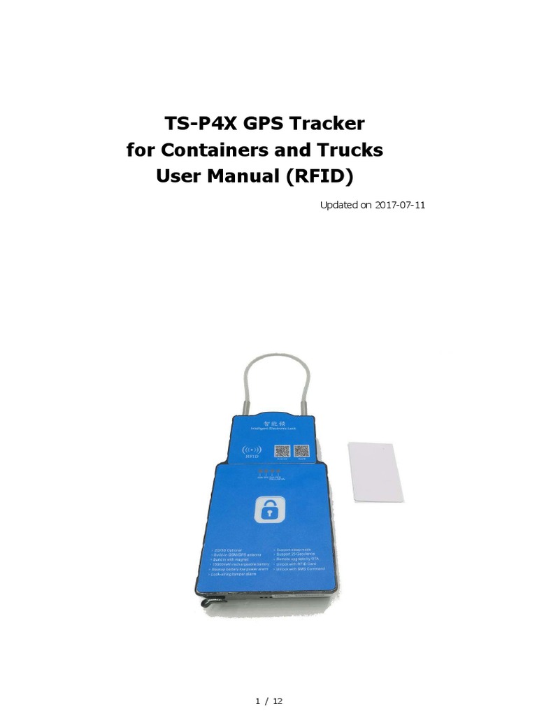 TSP4X Containers and Trucks GPS Tracker User Manual (RFID) PDF