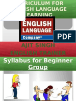 Curriculum for English Language Learning