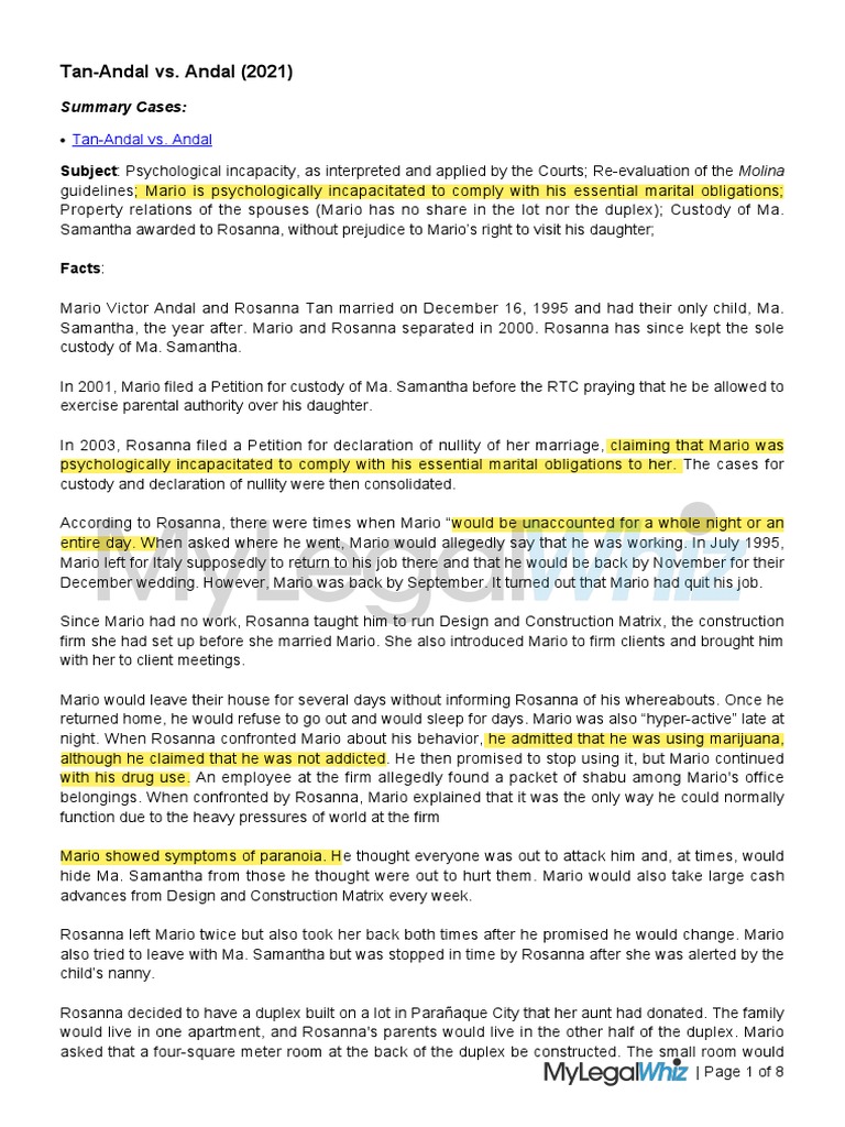 2 summary tan andal vs andal pdf psychiatry marriage