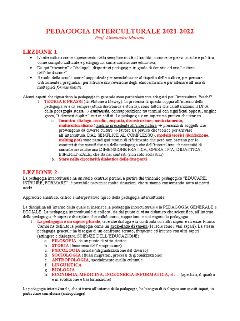  Pedagogia Interculturale 2021 