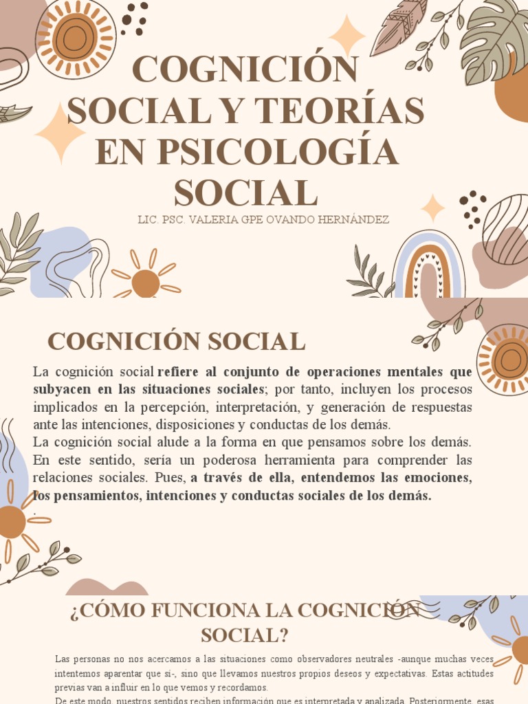 Cognición Social y Teorias de La Psicologia Social | PDF