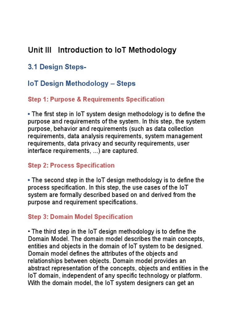 IoT Design Methodology Steps Circuit Diagram