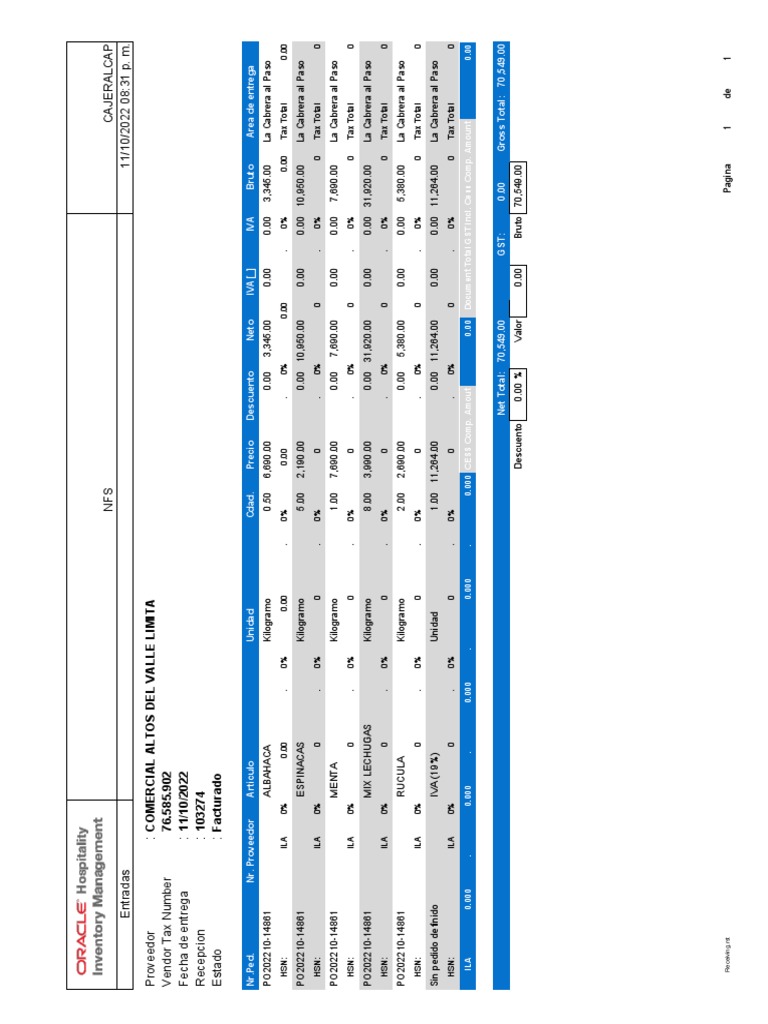 Factura Altos Del Valle PDF Government Finances Taxes