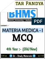 Materia Medica-1 - MCQ - 4th - BHMS - (Old, New)