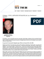 Luc Dardenne Sur L'affaire Humaine Critique Toudi 2012
