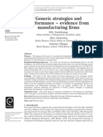 Generic Strategies and Performance - Evidence From Manufacturing Firms