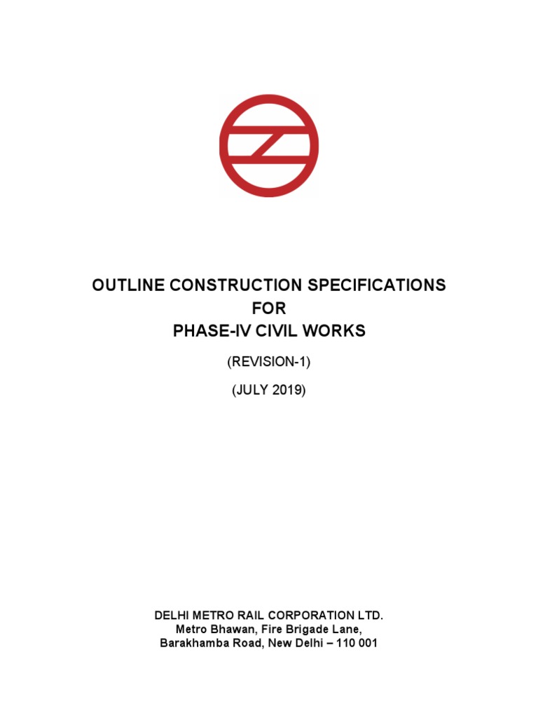 Outline Construction Specification For Phase IV Civil Works Revision 1