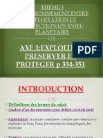 AXE 1 :EXPLOITER ,PRESERVER,PROTEGER