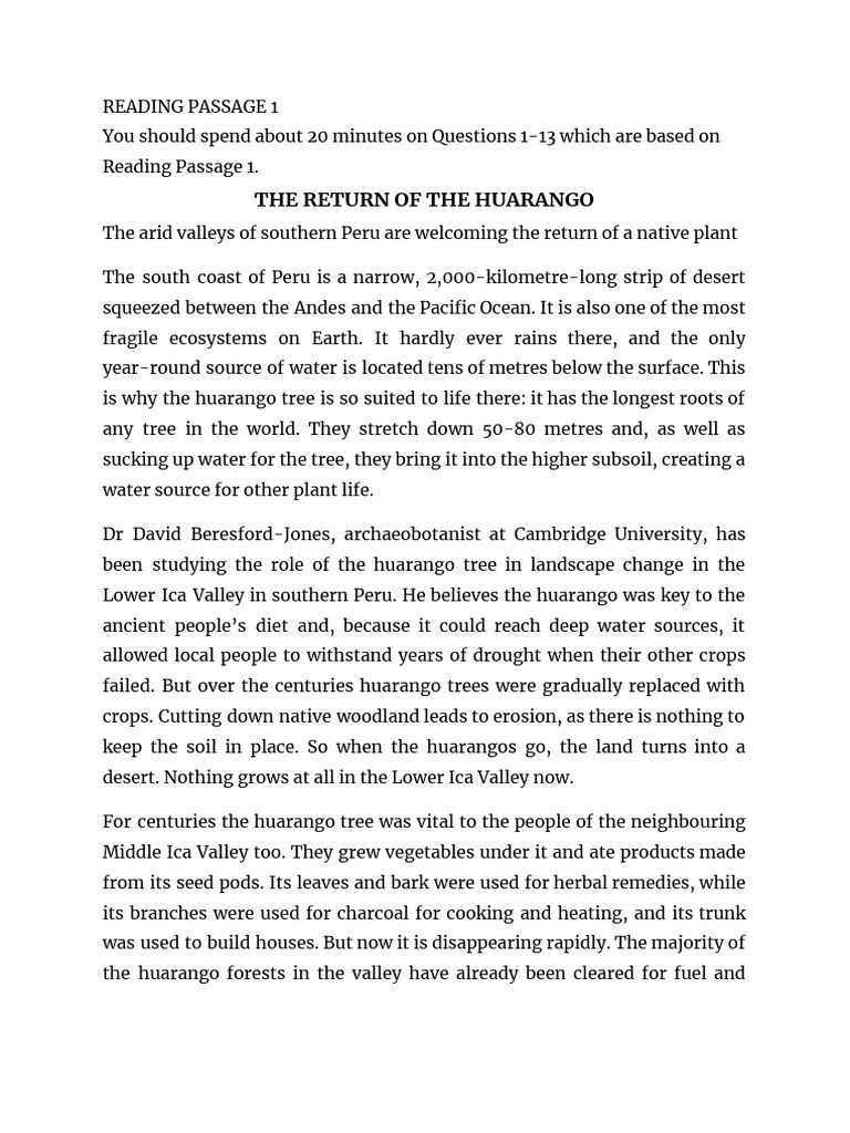 Reviving the Huarango Tree in Peru | PDF | Home & Garden