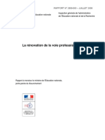 La R Novation de La Voie Professionnelle - Rapport 2009 Igen Igaenr 88243