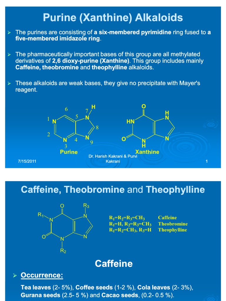 Purine Alkaloids Caffeine Alkaloid