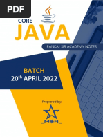 CoreJAVA 20apr2022