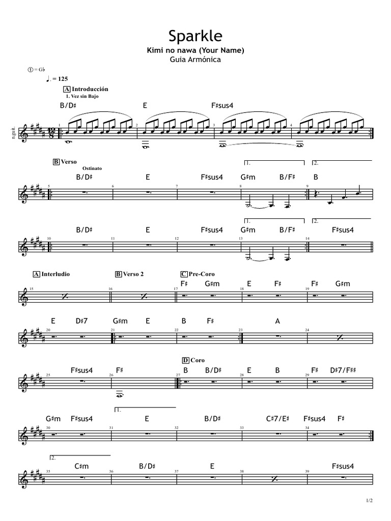 Your Name (Chart) PDF