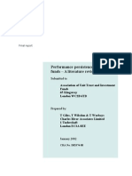 Performance Persistence in UK Equity Funds - A Literature Review