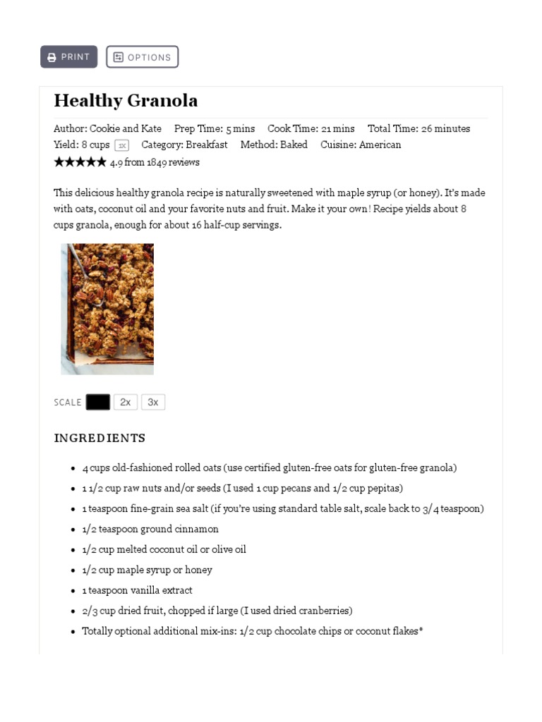 Healthy Granola Recipe Cookie and Kate PDF Fat Vitamin