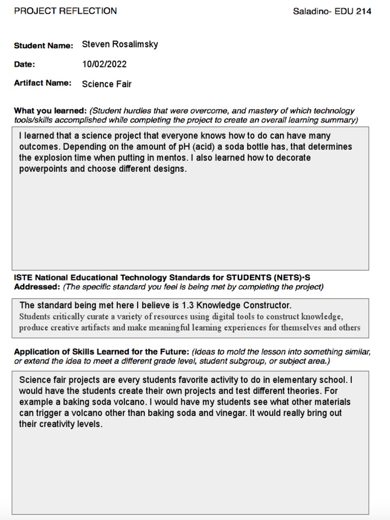 Reflection Template 9 | PDF